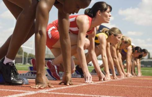 Women Athletes Competing